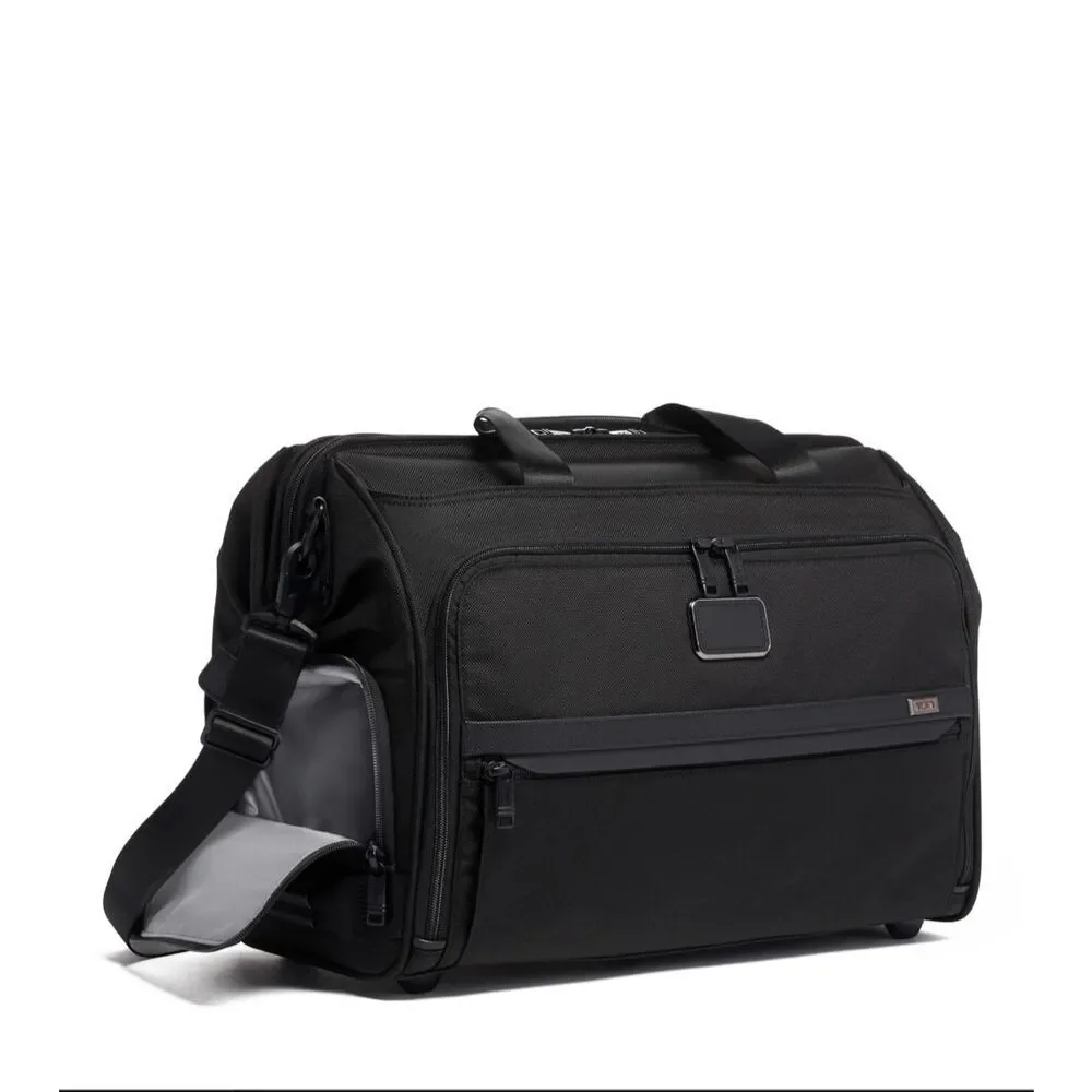 TUMI $550 Framed Soft Duffel Travel Bag Black Carry On Weekender NEW